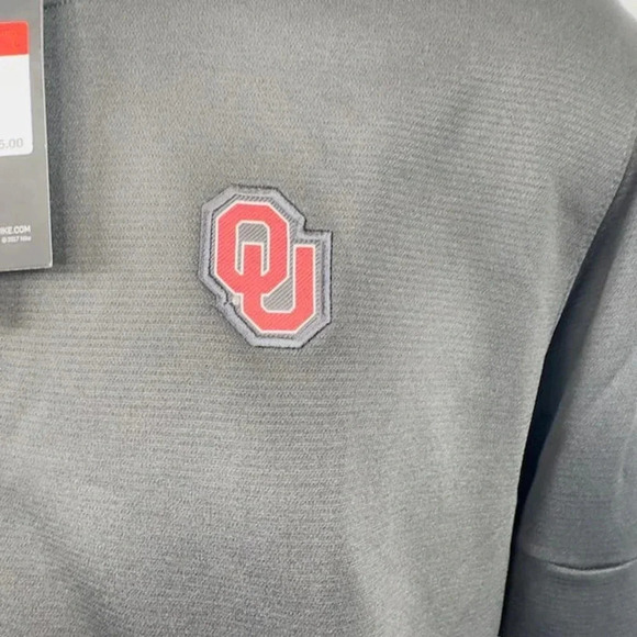 NEW Nike Oklahoma Sooner Football On Field 1/4 Zip Jacket Gray Red Mens Large - Picture 2 of 10